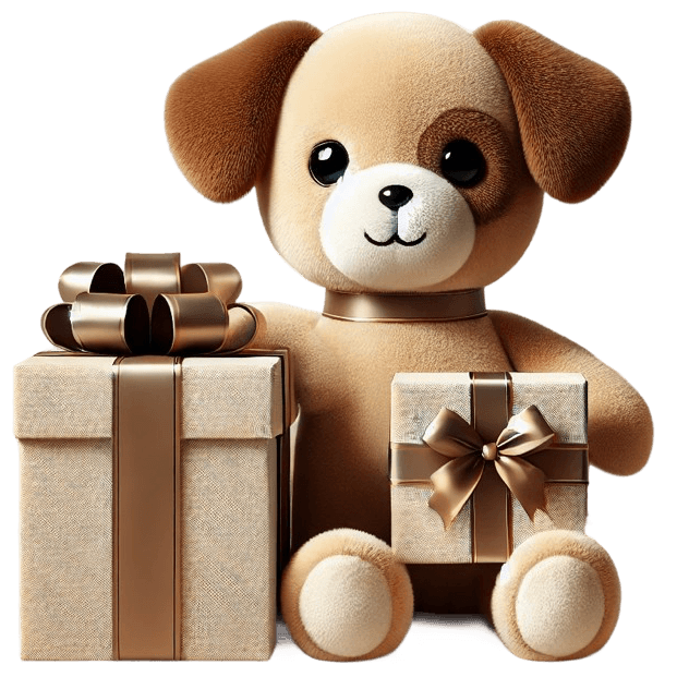 dog with gift